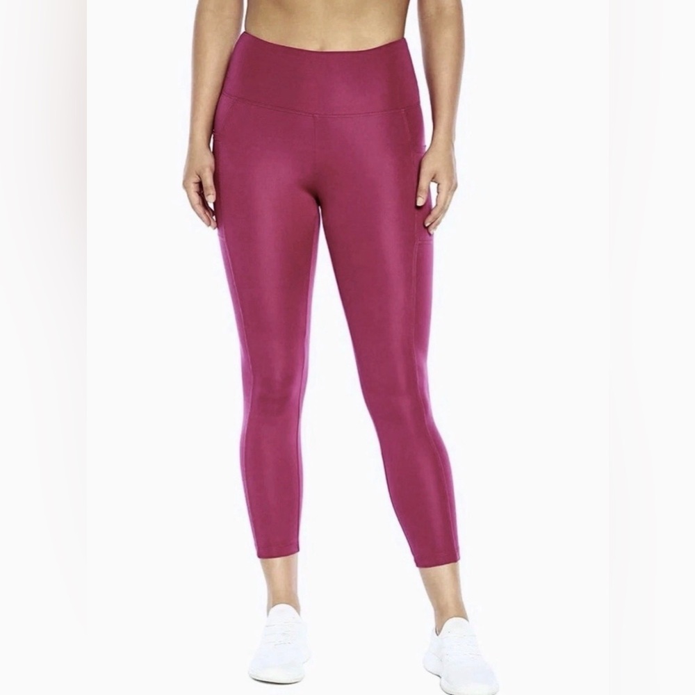 Bally Total Leggings High Rise Pocket Jogging Yoga Fitness Fuchsia Size S - Picture 2 of 11